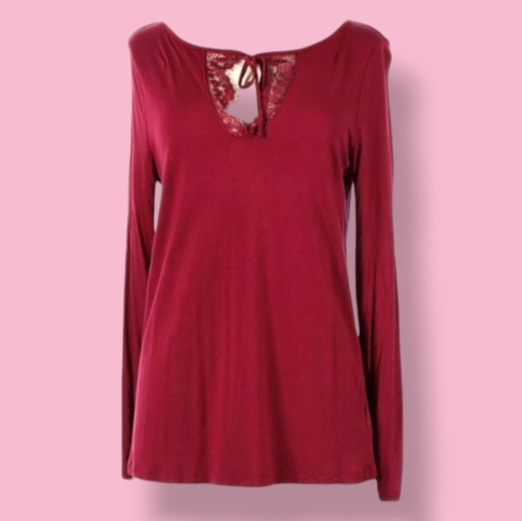 ❤️Old Navy Long Sleeve Burgundy/Maroon Top - Picture 2 of 8